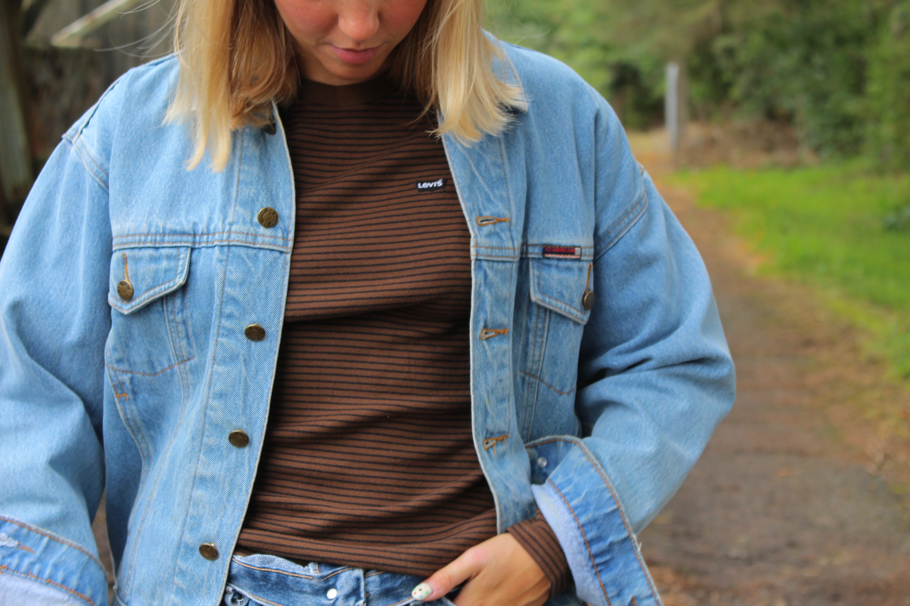 Levi's Brown Stripe Long Sleeve Top