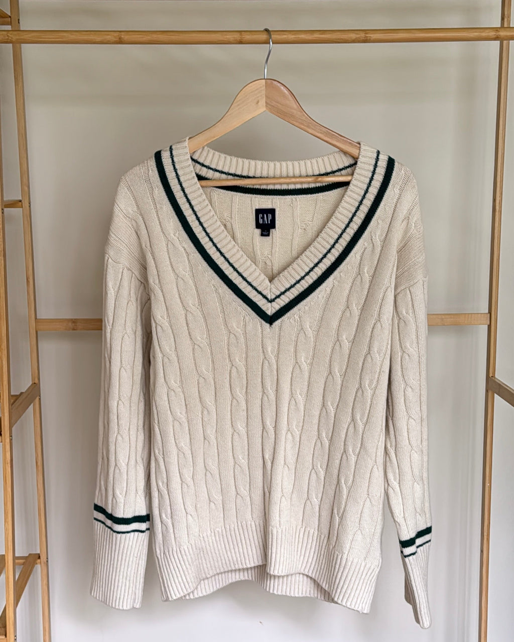 GAP Cable Knit V Neck Sweater