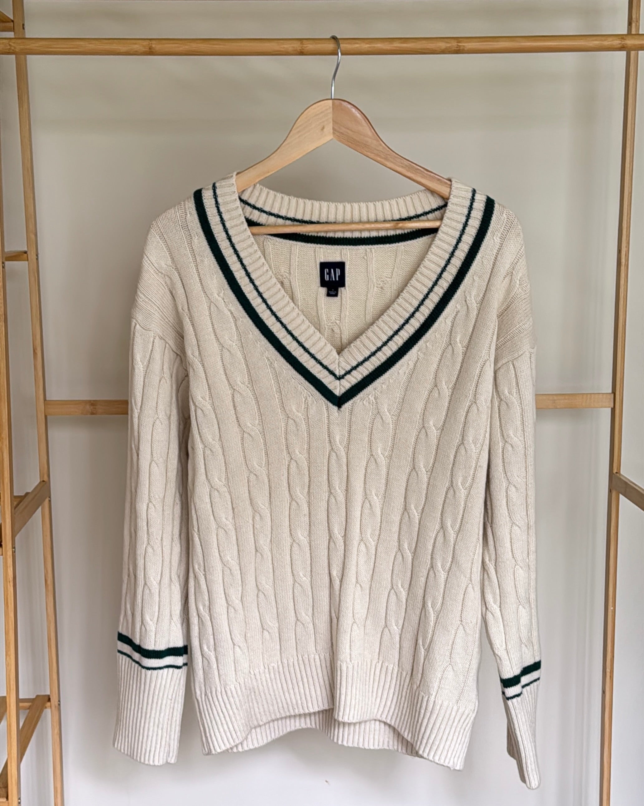 GAP Cable Knit V Neck Sweater