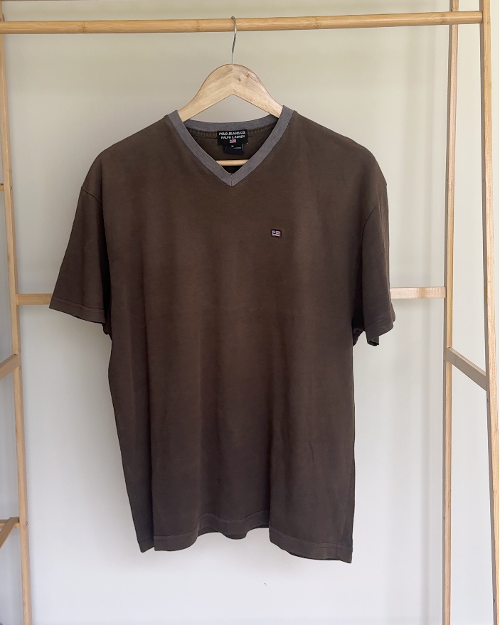 Vintage Ralph Lauren Brown V-Neck Tshirt