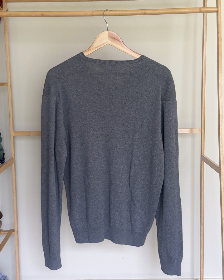 Ralph Lauren Grey/Blue V-Neck Jumper