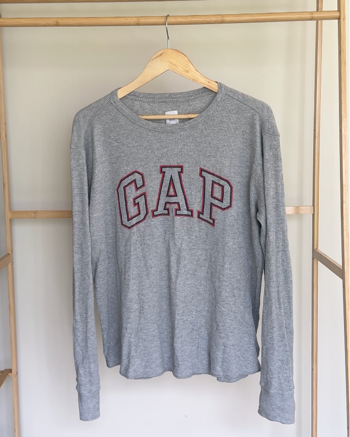 GAP Grey Waffle Long Sleeve Top