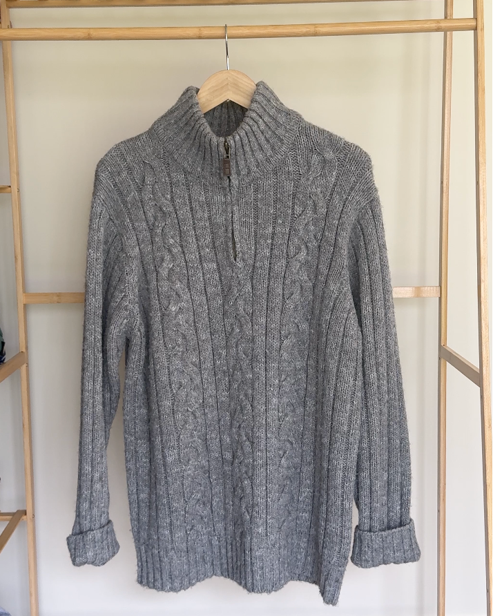 Cable Knit Half Zip Jumper