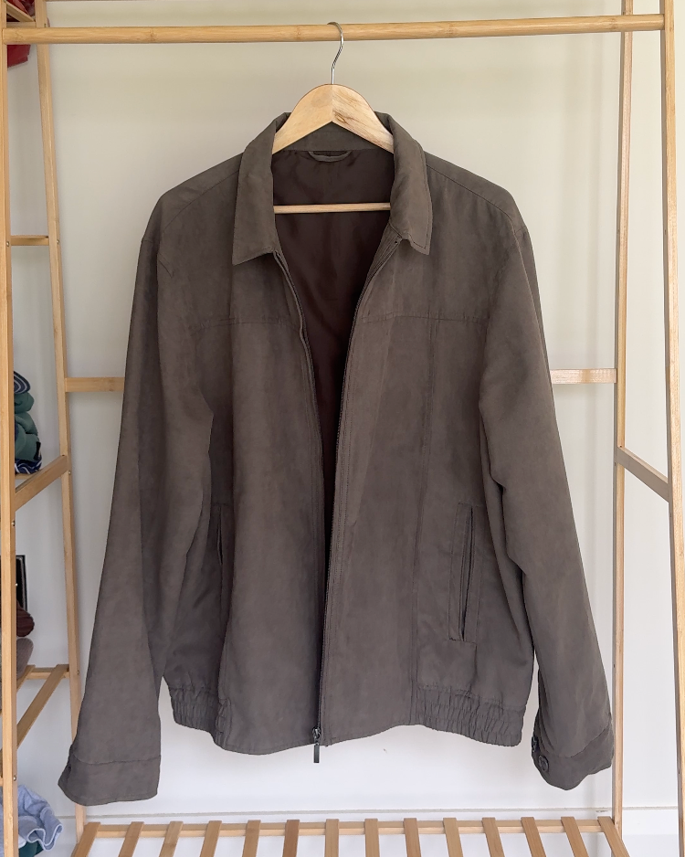 Faux Suede Jacket Brown