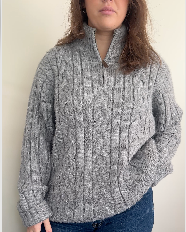 Cable Knit Half Zip Jumper