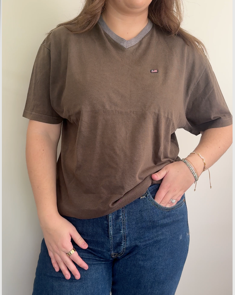 Vintage Ralph Lauren Brown V-Neck Tshirt